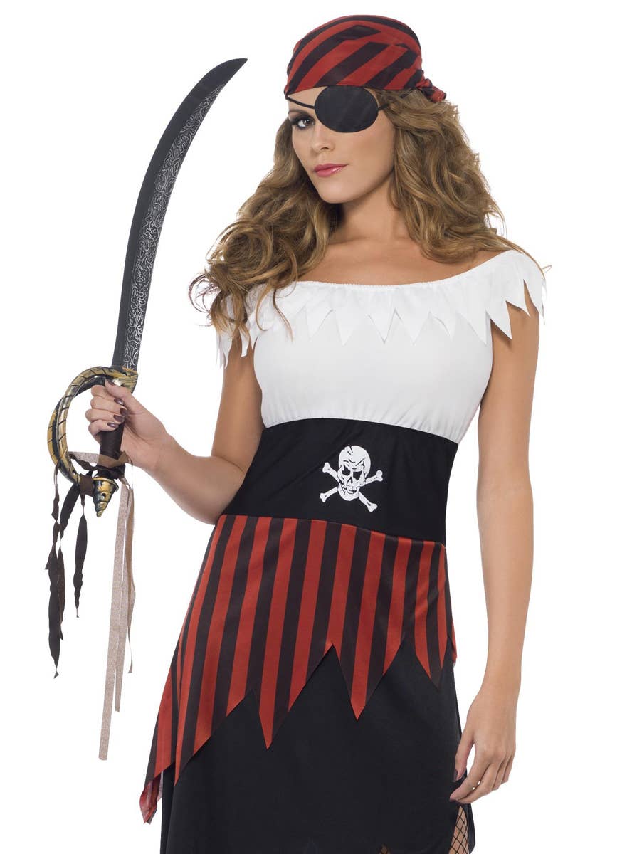 Women's Pirate Wench Budget Fancy Dress Costume Close Up Image