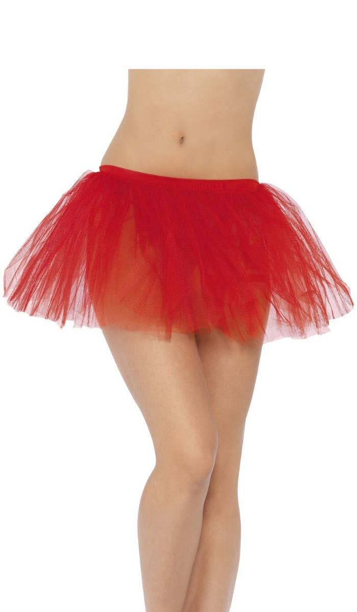 1980s Womens Red Layered Costume Tutu - Alt Image