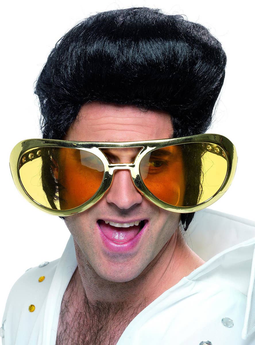 Oversized Novelty Gold Glasses Alternate Image