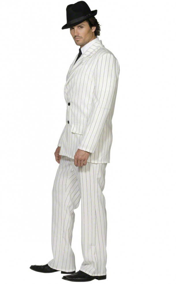 Mens 1920s Gangster White Great Gatsby Costume - Side Image