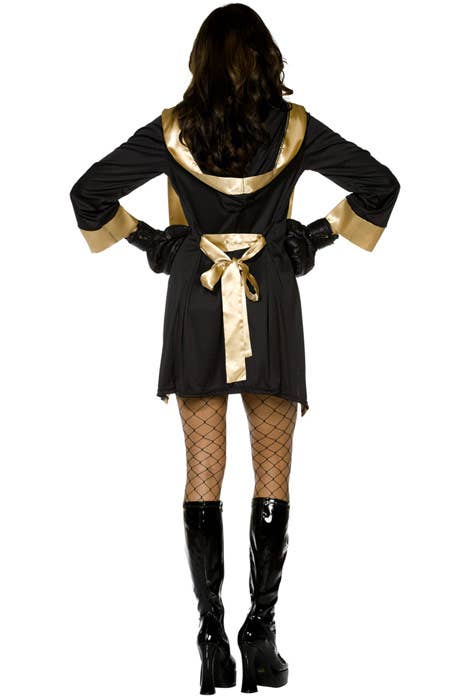 Womens Million Dollar Baby Sexy Boxing Fancy Dress Outfit - Alt Back Image