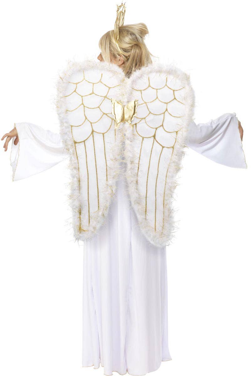 Ethereal White Angel Christmas Costume for Women - Back Image 