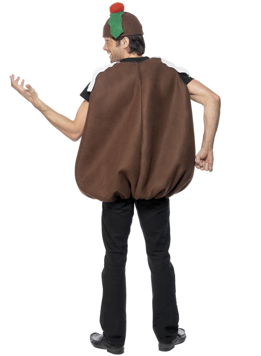 Funny Christmas Pudding Adult's Costume - Back Image