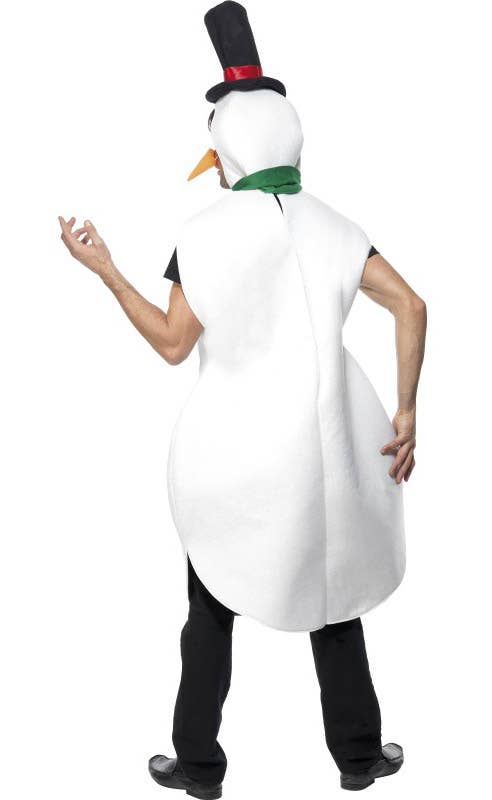 Novelty White Snowman Adult's Christmas Costume - Back Image