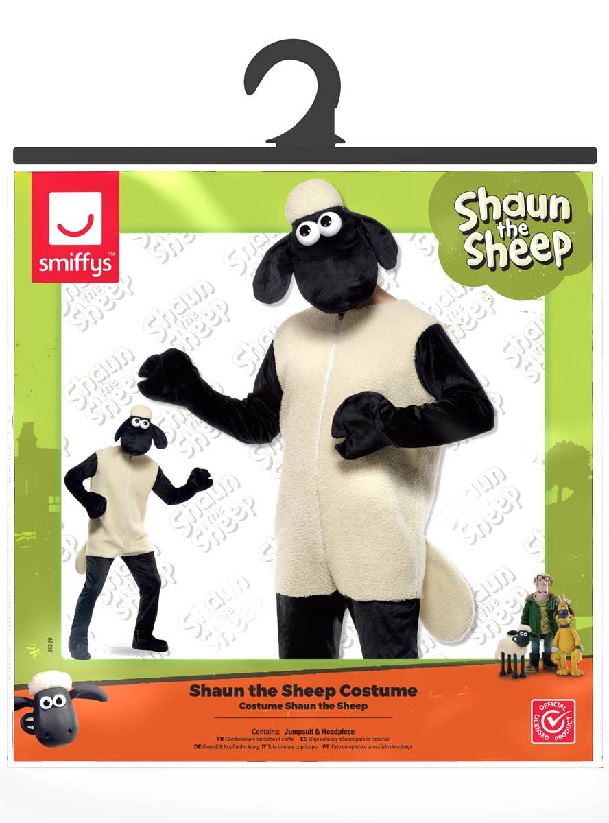 Men's Shaun The Sheep Fancy Dress Costume Packet View