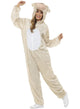 Image of Fluffy Cream Lamb Women's Onesie Costume - Front Image