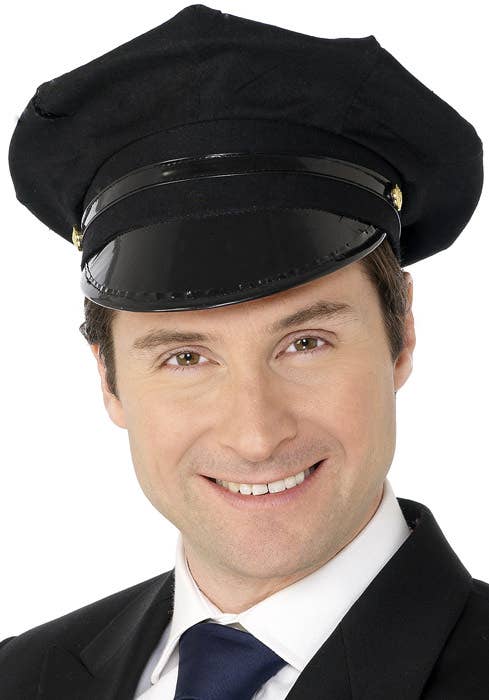 Black Chauffeur Costume Hat for Adults