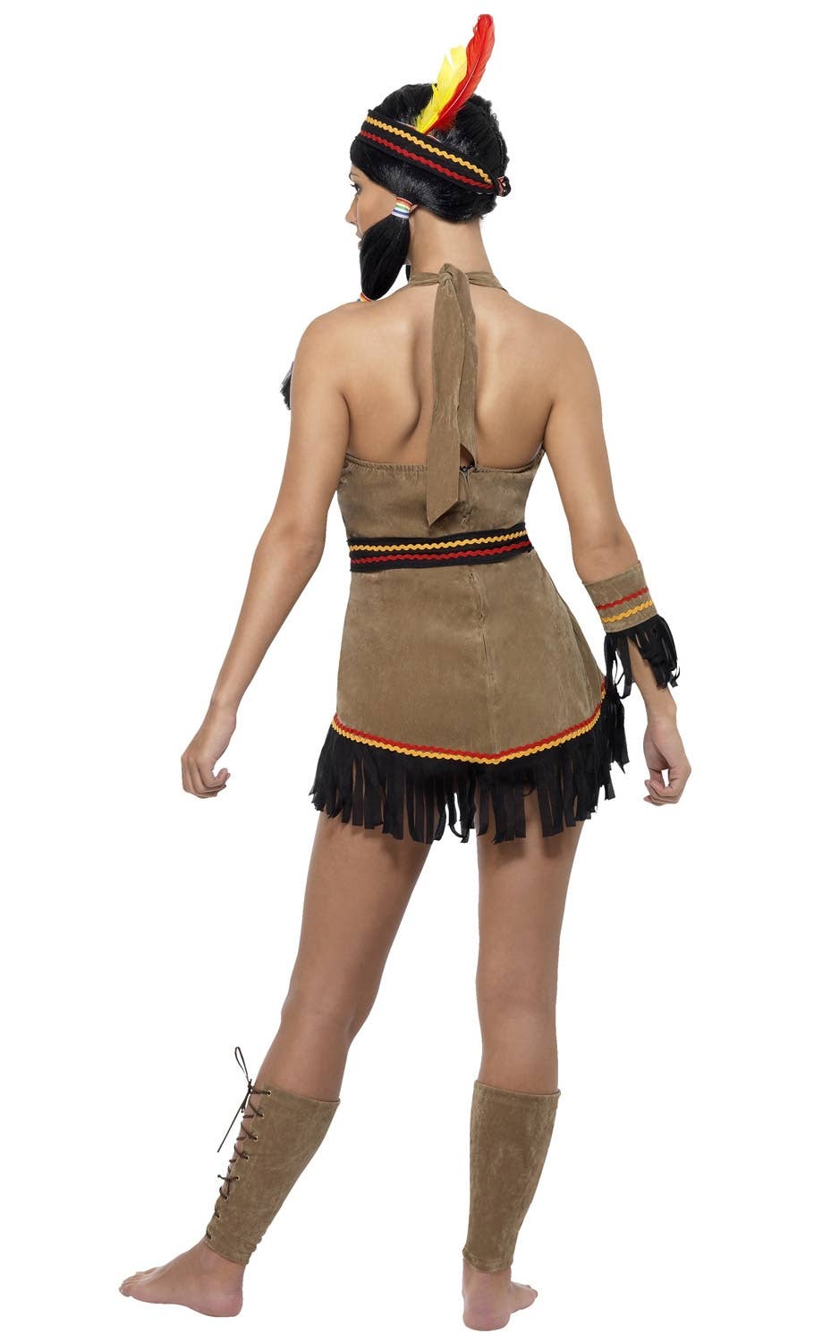 Native American Women's Wild West Fancy Dress Costume Back View