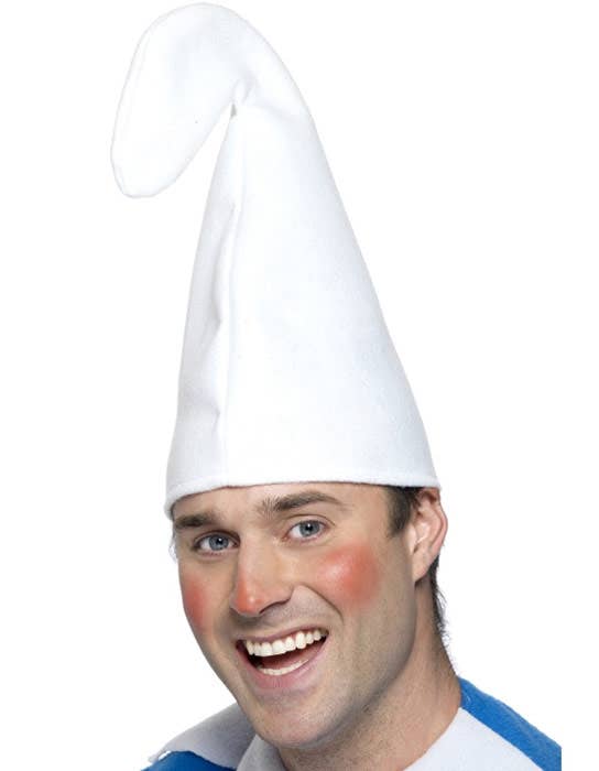 White Felt Smurf Gnome Costume Hat