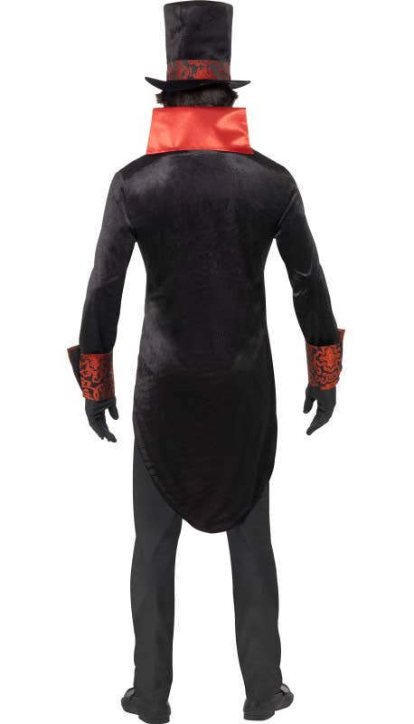 Men's Vintage Halloween Red And Black Velvet Fancy Dress Costume Smiffy's Back Image 1