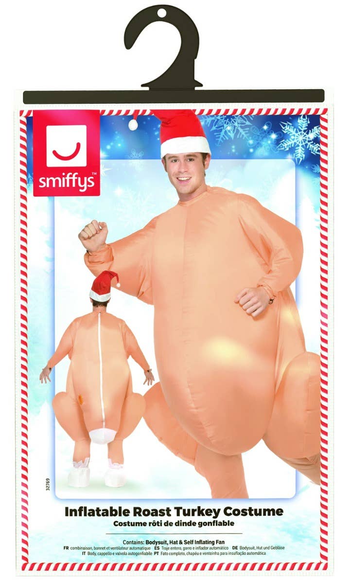 Men's Funny Inflatable Roast Turkey Christmas Fancy Dress Costume Packaging Image