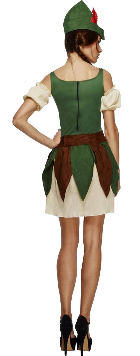 Robin Hood Outlaw Sexy Women's Fancy Dress Costume Back Image