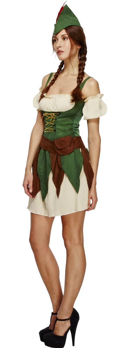 Robin Hood Outlaw Sexy Women's Fancy Dress Costume Side Image