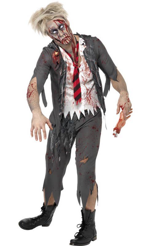 Horror High Men's School Boy Zombie Halloween Costume Front View