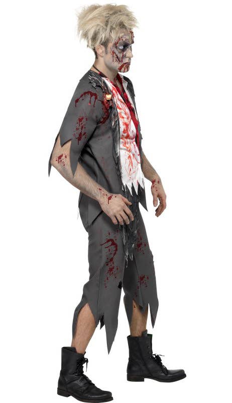 Horror High Men's School Boy Zombie Halloween Costume Side View