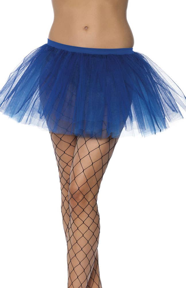 Women's Layered Blue Netted Tulle Costume Tutu - Main Image