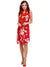 Womens Red and White Hawaiian Beauty Babe Costume - Main Image
