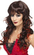 Long Curly Brunette Women's Costume Wig with Red Streaks