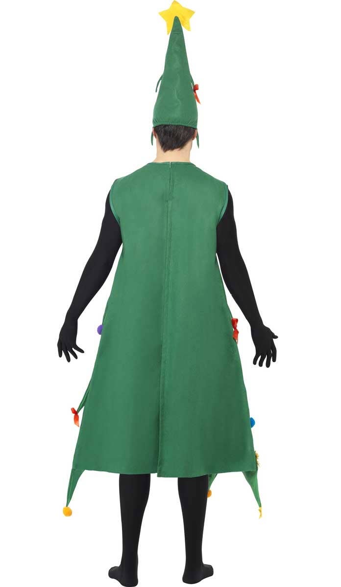 Men's Festive Green Christmas Tree Costume Back Image