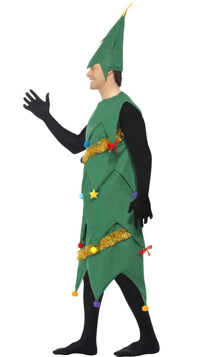 Men's Festive Green Christmas Tree Costume Side Image