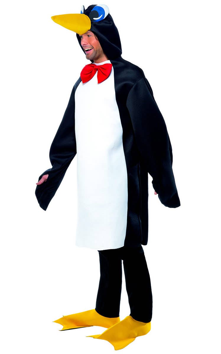 Novelty Adult's Penguin Costume with Bow Tie - Side Image