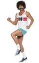 Retro Marathon Man 1980s Runner Men's Costume Front View
