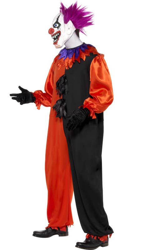 Black and Red Satin Men's Bo Bo the Clown Halloween Costume - Side View