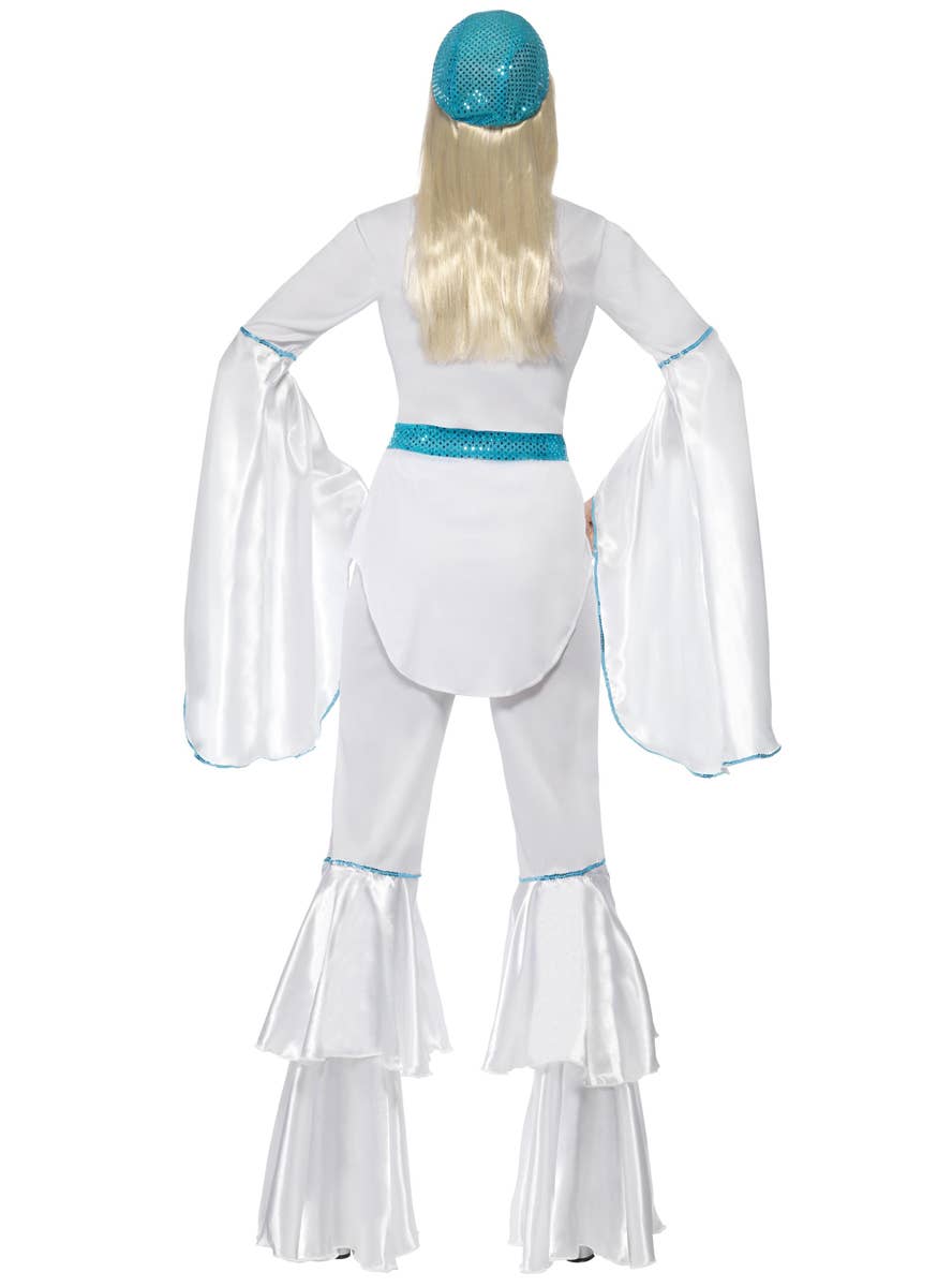 Super Trooper Women's White 70's Fancy Dress Costume Back view