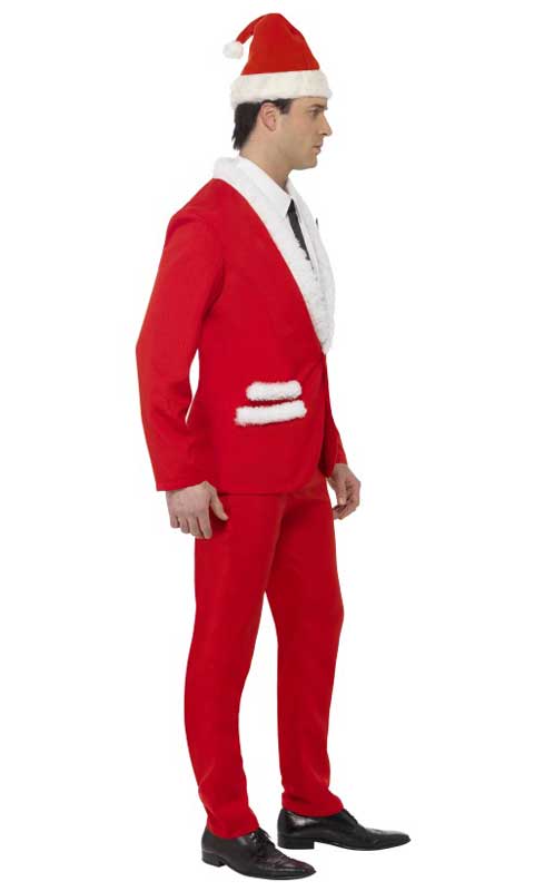 Men's Cool Santa Red Suit Christmas Costume Side