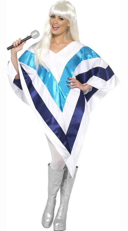 Super Trooper Women's White Poncho Costume Main Image