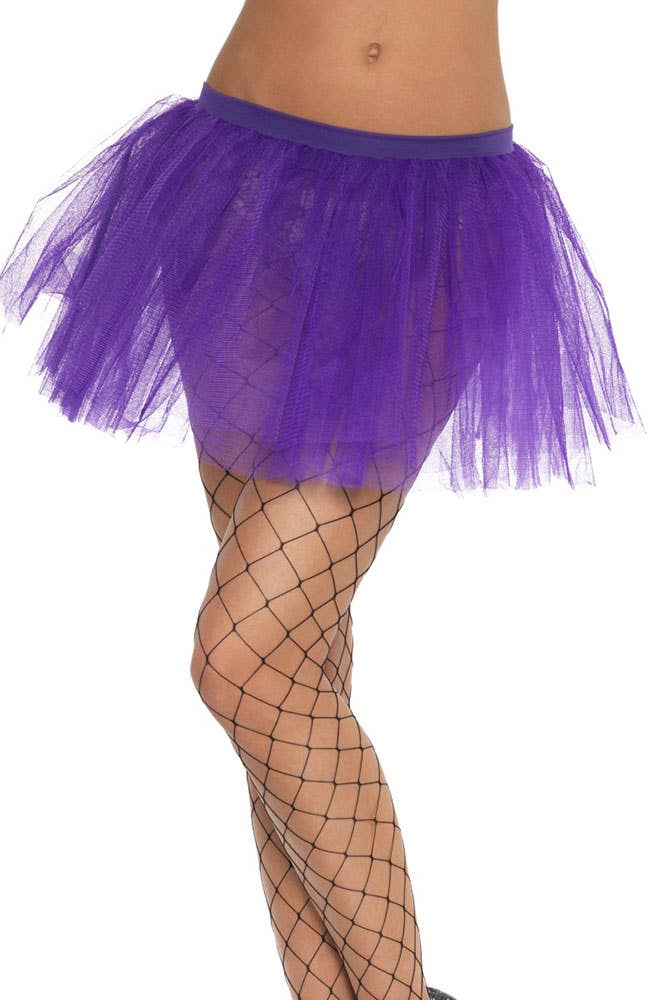 Women's Layered Purple Netted Tulle Costume Tutu - Main Image