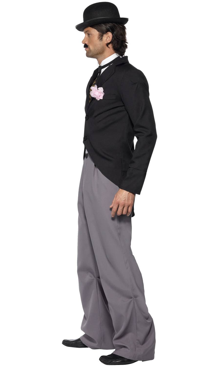 Mens 1920s Charlie Chaplin Fancy Dress Costume - Side Image