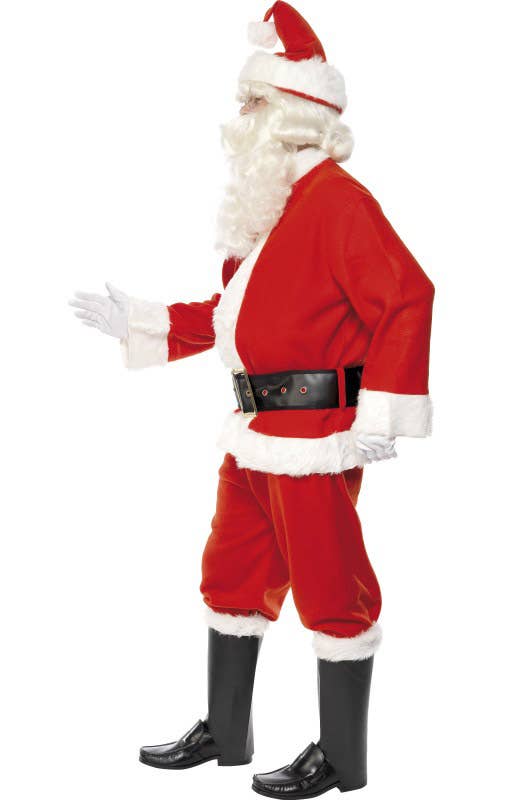 Men's White And Red Santa Claus Father Christmas Fancy Dress Costume Side Image