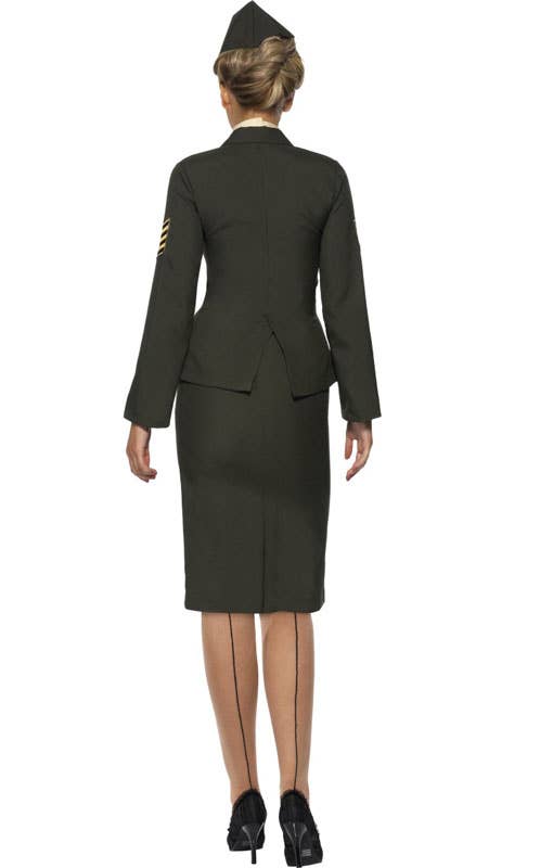 1940s Womens Plus Size Wartime Officer Costume Back Image