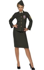 1940s Womens Plus Size Wartime Officer Costume Front Image