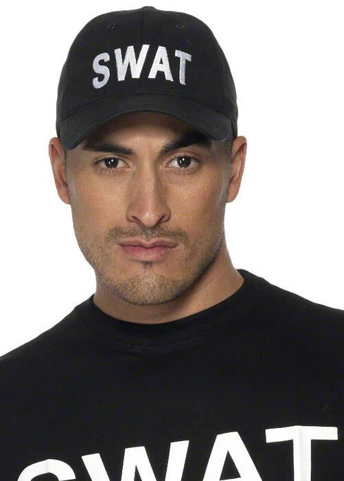 Black SWAT Baseball Costume Hat