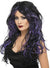 Black and Purple Streaked Women's Halloween Costume Wig with Messy Curls