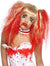 Women's Blonde Pigtails Costume Wig with Blood Red Streaks
