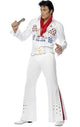 Mens White Elvis Fancy Dress Costume Jumpsuit - Main Image