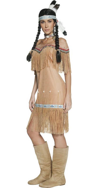 Women's Native American Indian Fancy Dress Costume Side View