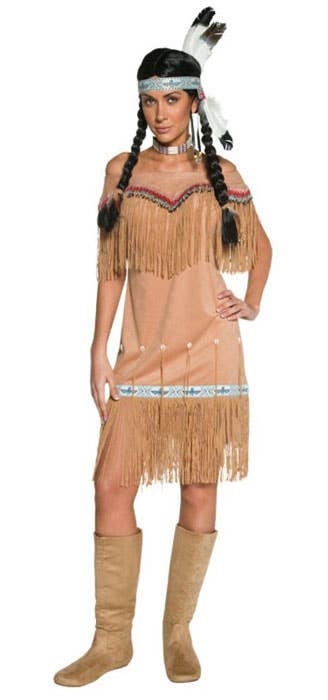 Women's Native American Indian Fancy Dress Costume Front View