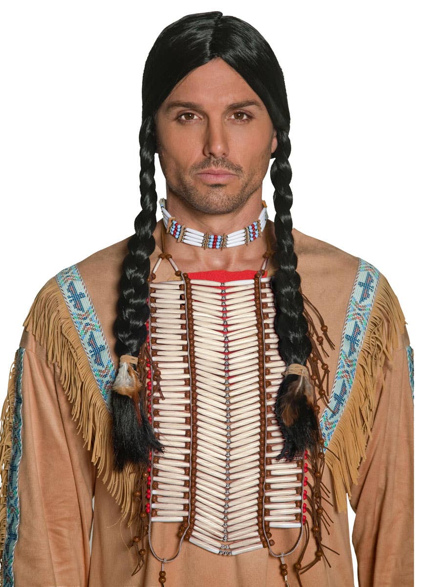 Men's American Indian Beaded Brest Plate Costume Accessory - Main Image