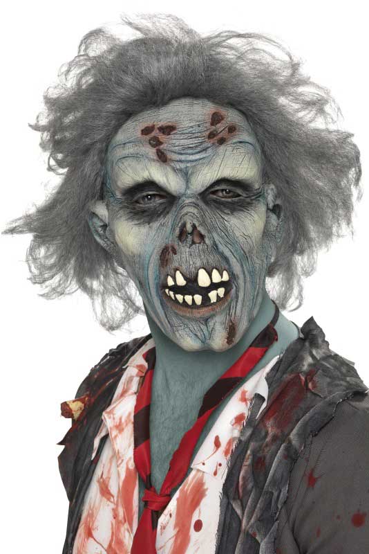 Latex Decaying Grey Zombie Halloween Costume Mask 