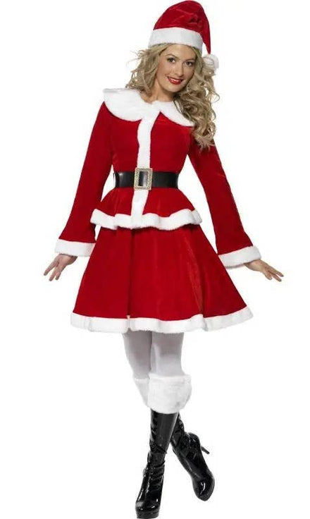 Image of Miss Santa Women's Plus Size Christmas Costume - Front View