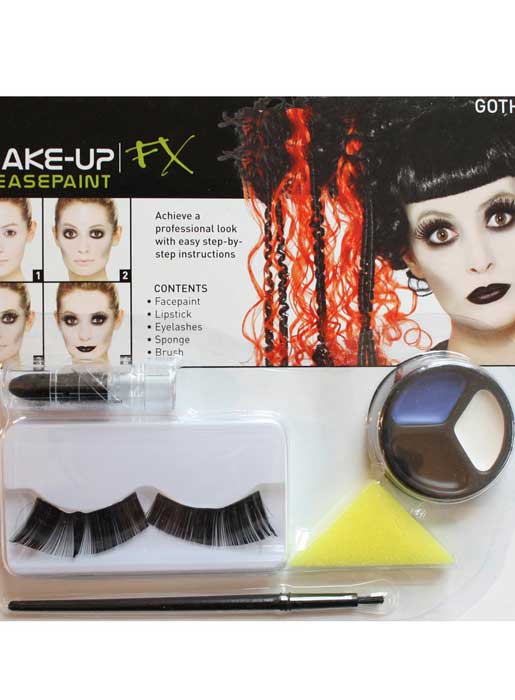 Gothic Halloween Costume Makeup Kit with False Eyelashes - Alternative View