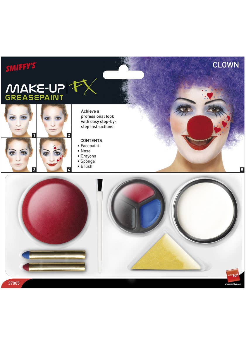 Grease Paint Clown Costume Makeup Kit - Main Image