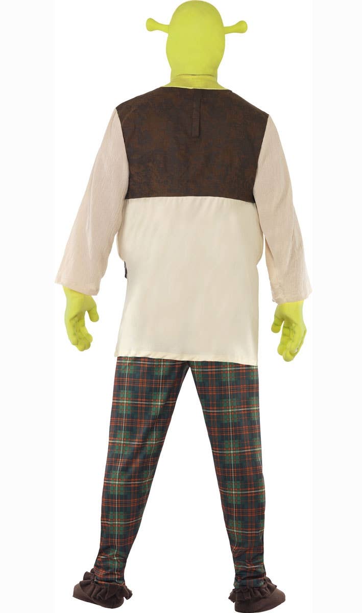 Men's Green Ogre Shrek Fancy Dress Costume Back View