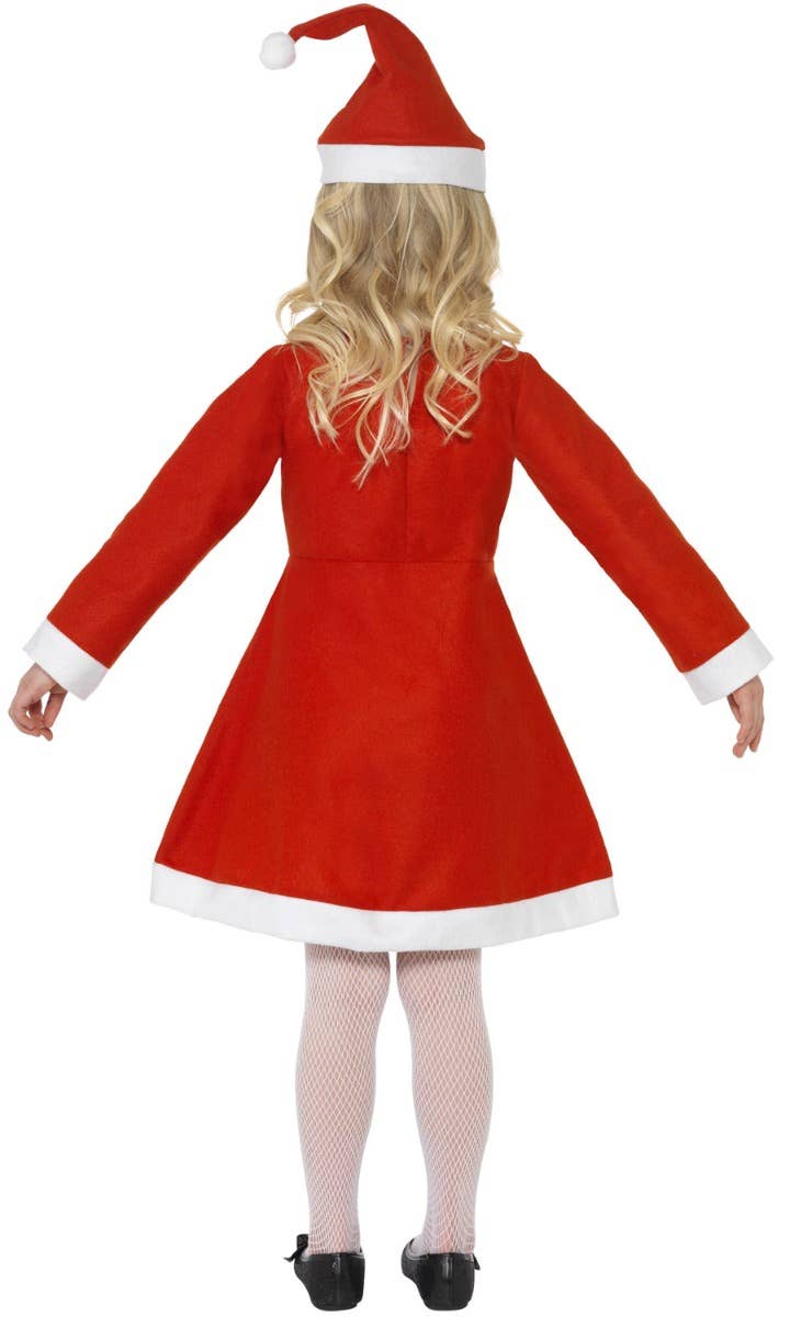 Basic Santa Girls Fancy Dress Christmas Costume Back Image