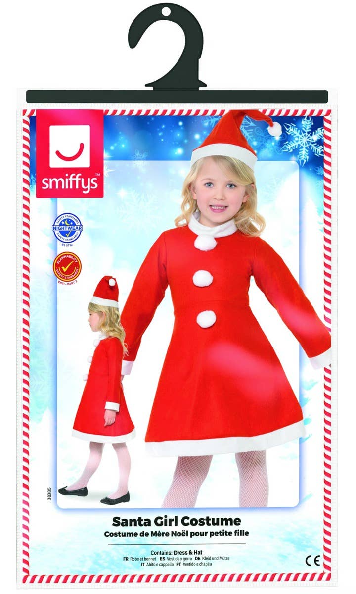 Basic Santa Girls Fancy Dress Christmas Costume Packaging Image