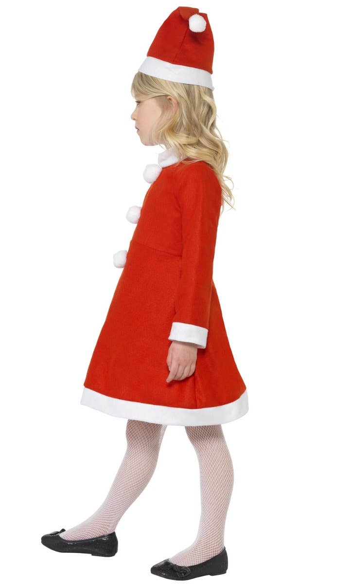 Basic Santa Girls Fancy Dress Christmas Costume Side Image